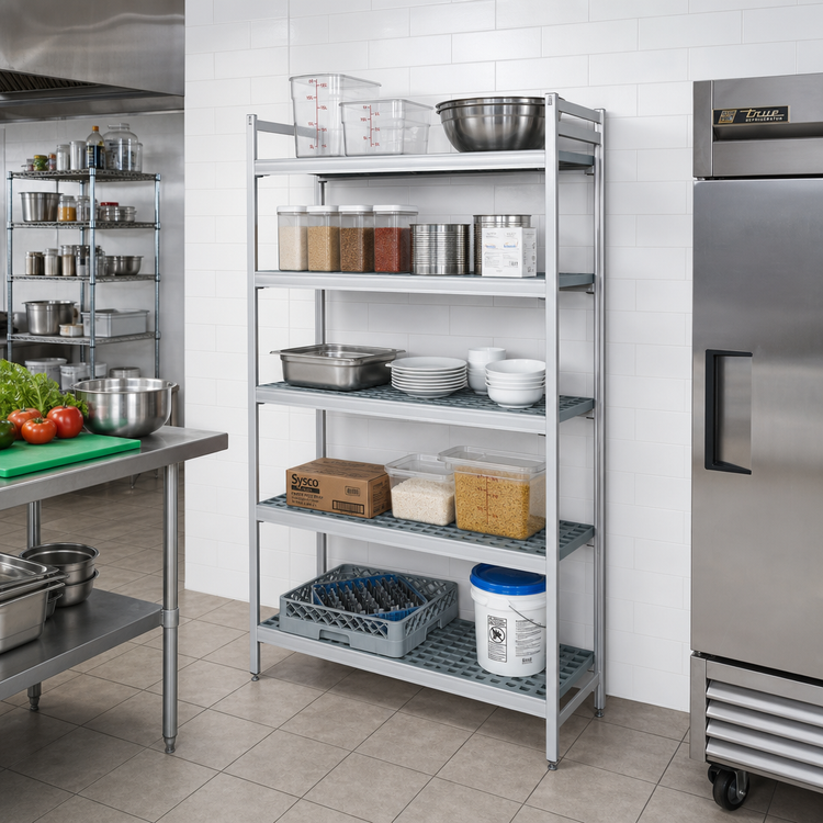 Product image #2 for Fermostock 5-Tier Polymer Shelving Expansion Kit, 31 Inch Wide x 22 Inch Deep x 83 Inch High