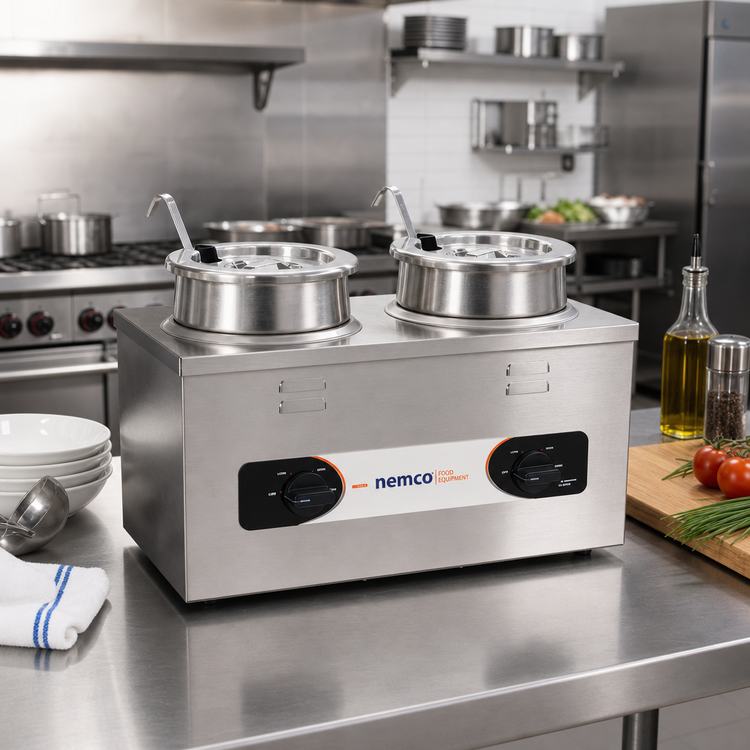 Product image #2 for Nemco 6120A Twin Well 4-Quart Countertop Wet Food Warmer