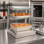 Thumbnail image #2 for Antunes DCH-500-9500720 Countertop Heated Display Cabinet, Two-Tier, Open-Back, Straight Glass Front, 23 3/4-Inch Wide
