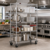 Thumbnail image #2 for Eagle Group 4-Tier Chrome Wire Dolly Truck Shelving Unit, 60