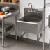 Thumbnail image #2 for Advance Tabco 1-Station Wall-Mounted Square Corner Hand Sink with Faucet, 23 Inch Wide, 304 Stainless Steel