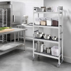 Thumbnail image #2 for Fermod Fermostock 4R31A71M 4-Tier Mobile Shelving Unit, Gray, Removable Polymer Inserts, 71"H x 31"W x 14"D