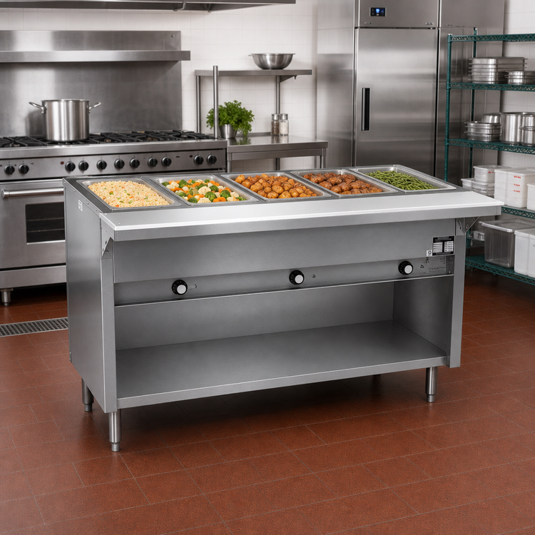 Product image #2 for Spec-Master HT5CB-240 79-Inch 5-Well Electric Hot Food Table with Enclosed Base