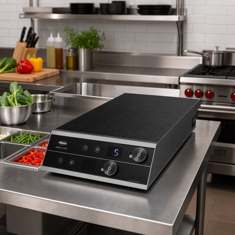 Product image #2 for Hatco Rapide Cuisine High-Powered 2-Burner Countertop Dual Induction Range, Front-to-Back, 208-240V