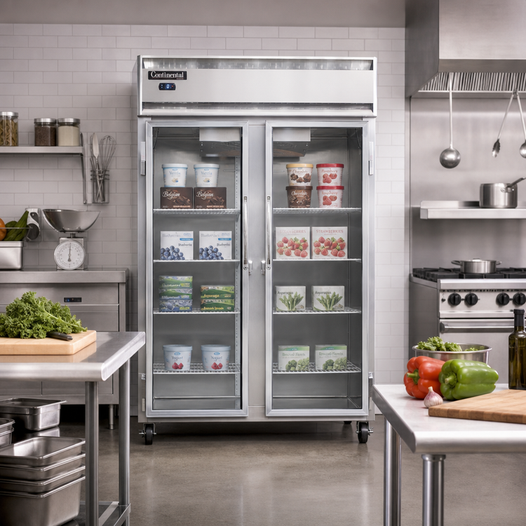 Product image #2 for Continental Refrigerator 2FSNSSGD Two-Section Shallow Depth Glass Door Display Freezer