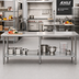 Thumbnail image #2 for Eagle Budget Series 144-Inch x 24-Inch Flat Top Work Table with Adjustable Undershelf, 430 Stainless Steel Top, Galvanized Base