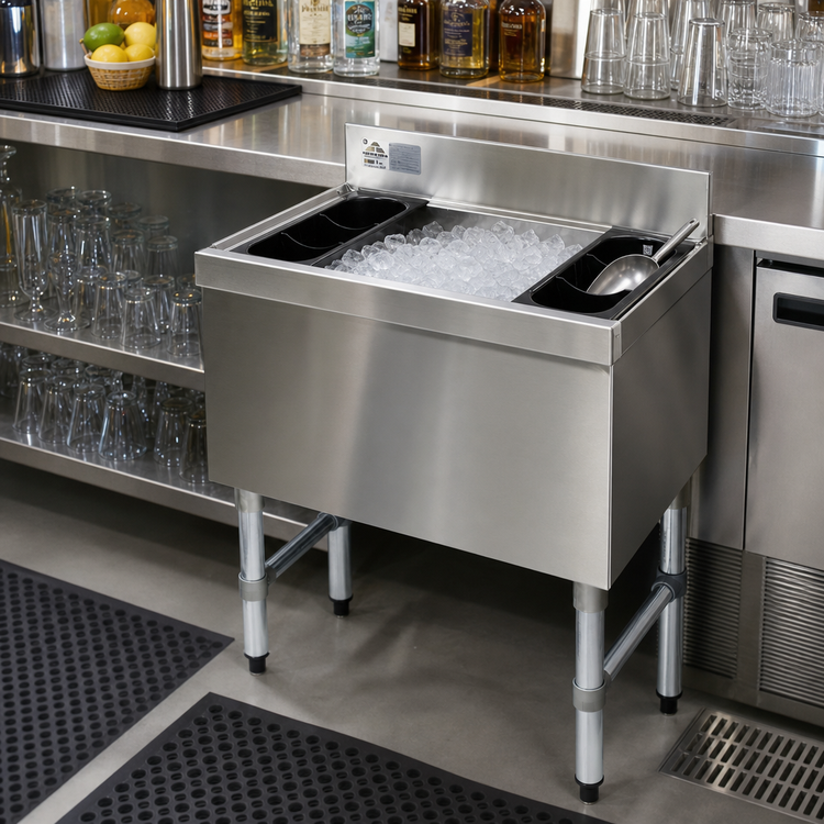 Product image #2 for Advance Tabco Underbar Basics™ 30-Inch Wide 12-Inch Deep Non-Cold Plate Bar Ice Bin