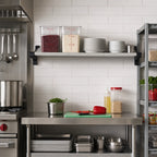 Thumbnail image #2 for Cambro Camshelving® Elevation EWSSKA1436S580 14 x 36 Inch Wall-Mounted Solid Add-On Shelf Kit with Antimicrobial Shelf Plates