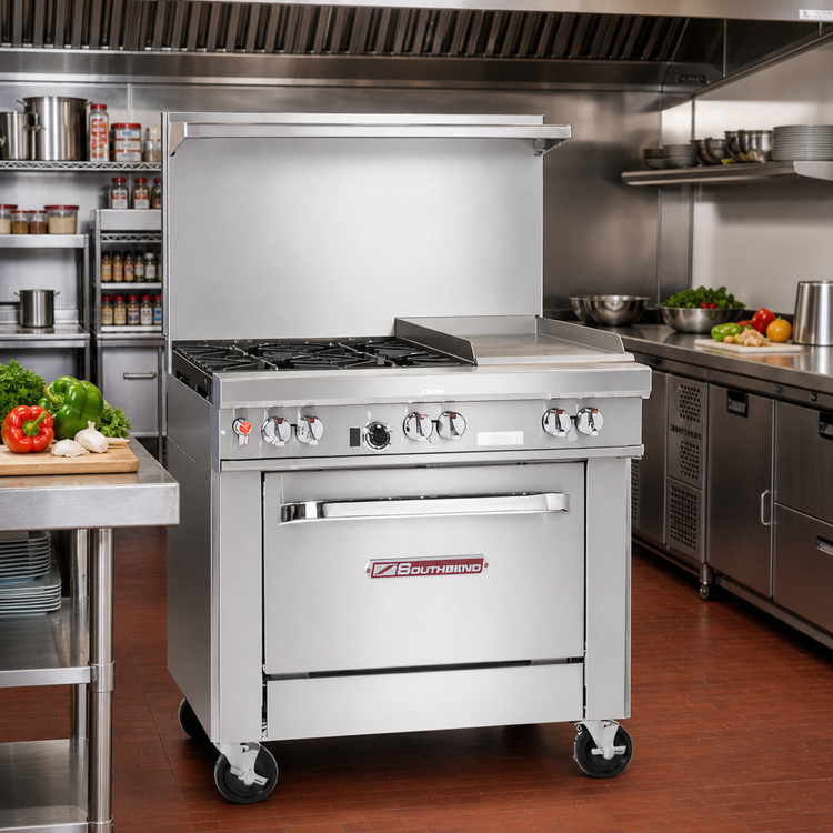 Product image #2 for Southbend Ultimate 36-Inch Gas Restaurant Range with 2 Non-Clog Burners, 24-Inch Thermostatic Griddle and Standard Oven