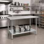 Thumbnail image #2 for Eagle Group Spec-Master T2448E 48-Inch x 24-Inch Stainless Steel Work Table, 14-Gauge 300 Series Top, Adjustable Galvanized Undershelf