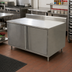 Thumbnail image #2 for BK Resources 48-Inch x 24-Inch Enclosed Work Table with Cabinet Base, Hinged Doors, and 5-Inch Backsplash