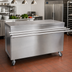 Thumbnail image #2 for BK Resources 72 Inch x 24 Inch Stainless Steel Serving Counter with Hinged Door and Tray Drop Shelf