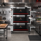 Thumbnail image #2 for Hot Rocks VOLCANO 40-33 TRIPLE Triple-Stack Stone Conveyor Pizza Oven, 40 x 33 in Baking Surface, Touchscreen, Natural Gas/Propane