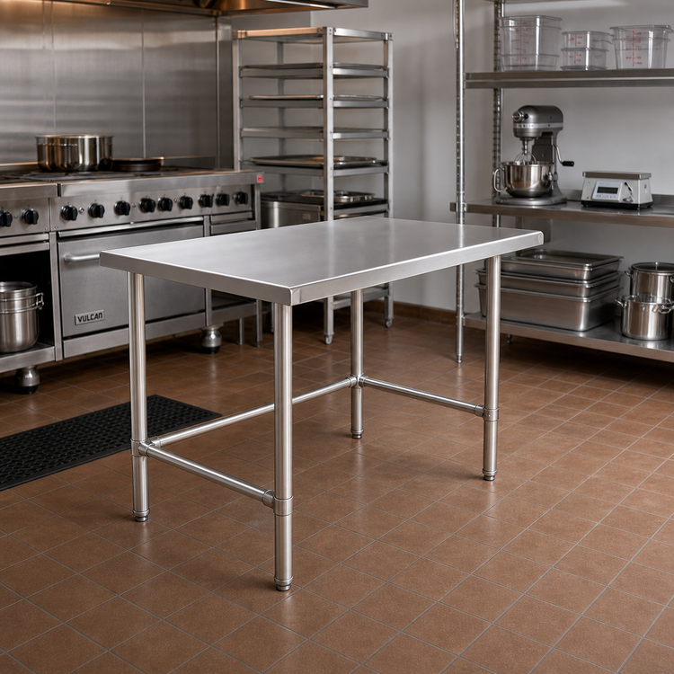 Product image #2 for 48 x 36 Inch Stainless Steel Work Table with Reinforced Top and Open Base