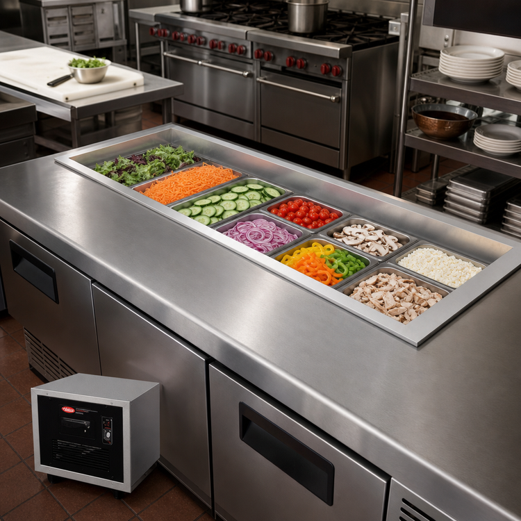 Product image #2 for Hatco CWBX-3 Drop-In Top-Mount Refrigerated Cold Well, 3 Full-Size Pans, Remote Refrigeration