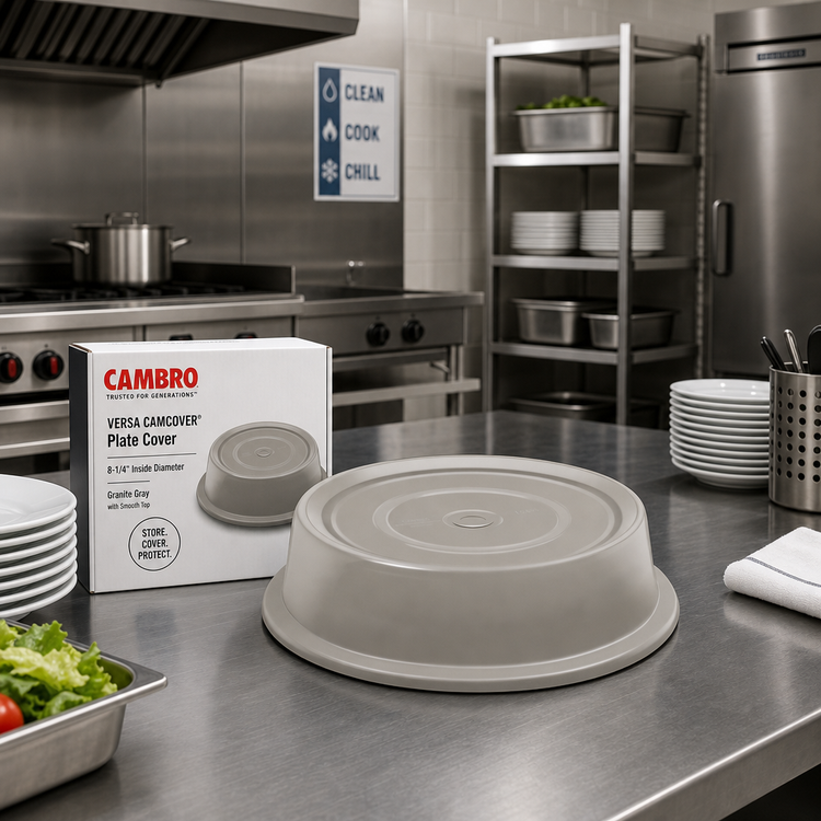 Product image #3 for Cambro Versa Camcover Round Fiberglass Plate Cover, 8-1/4 Inch Inside Diameter, Granite Gray