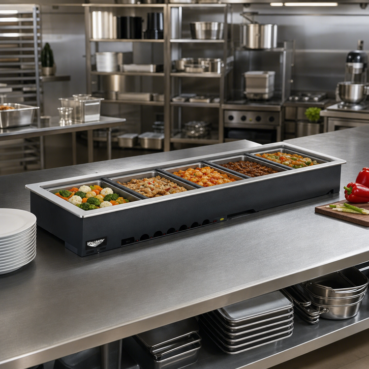 Product image #2 for Vollrath 6-Well Drop-In Electric Hot Food Well with Autofill and Manifold Drain