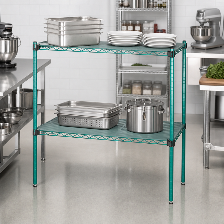 Product image #2 for QuadPlus Solid Polymer Shelf Mat with Wire Quad-Adjust Frame, 36 x 21 Inches, Green