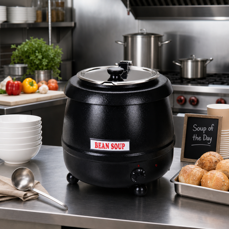 Product image #2 for Eurodib SB6000 Countertop Electric Soup Kettle, 10 Liter, Black