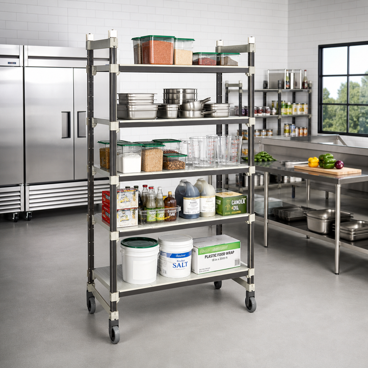 Product image #2 for Camshelving Elements XTRA Series 5-Tier High Density Top Rail Mobile Starter Unit, 24 x 54 x 80 Inches