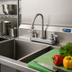 Thumbnail image #2 for T&S Brass 8-Inch Center Deck-Mount Workboard Mixing Faucet with 5-3/4-Inch Swivel Gooseneck and 0.5 GPM VR Spray Device