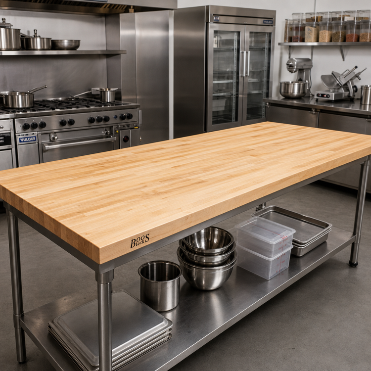 Product image #2 for Boos Block Northern Hard Rock Maple Blended Edge Grain Kitchen Countertop, 120 x 38 Inches, 1-1/2 Inch Thick, Varnique Finish