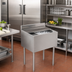 Thumbnail image #2 for Underbar Insulated Ice Bin with 2-Piece Sliding Lid, 304 Stainless Steel, 8 x 18-1/2 x 30 Inches