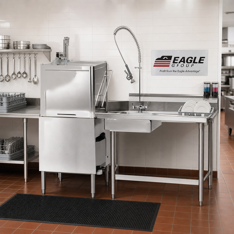 Product image #2 for Eagle Group Straight Soiled Dishtable with Right-to-Left Operation and 20 x 20 x 5-Inch Pre-Rinse Sink, 36 x 30 Inches