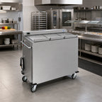 Thumbnail image #2 for Dinex DXPSBH3WB Mobile 3-Silo Convection Wax Base Heater/Dispenser, Heated, 180-Base Capacity, Stainless Steel