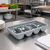 Thumbnail image #3 for Cambro Cambox® 4-Compartment Light Gray Hi-Gloss Plastic Cutlery Box