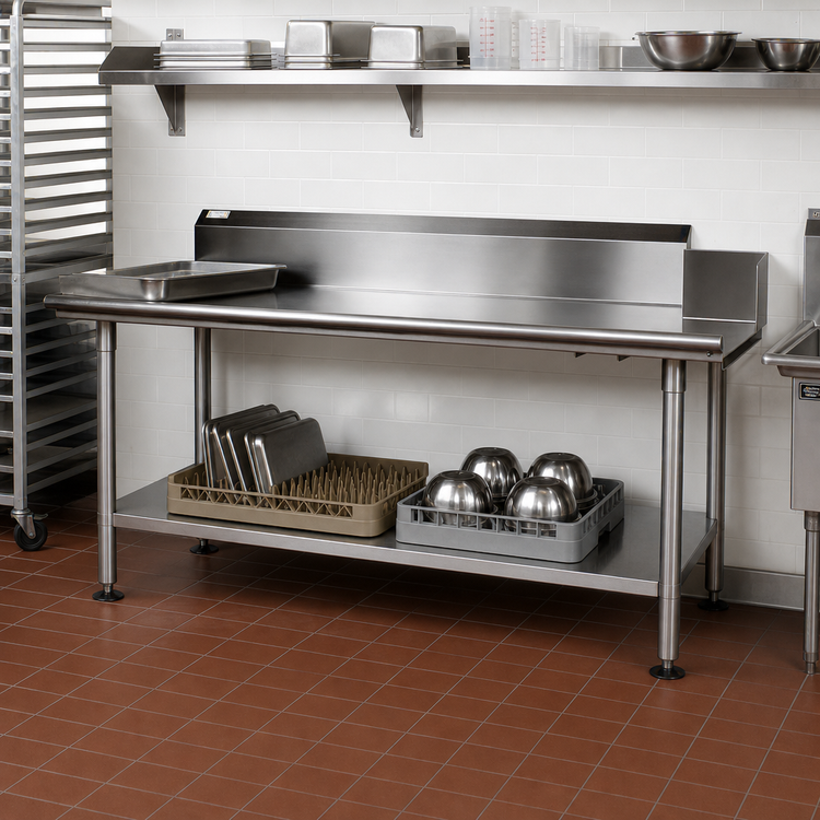 Product image #2 for John Boos Stainless Steel Dishtable Undershelf, 101-5/8"W x 24-1/8"D