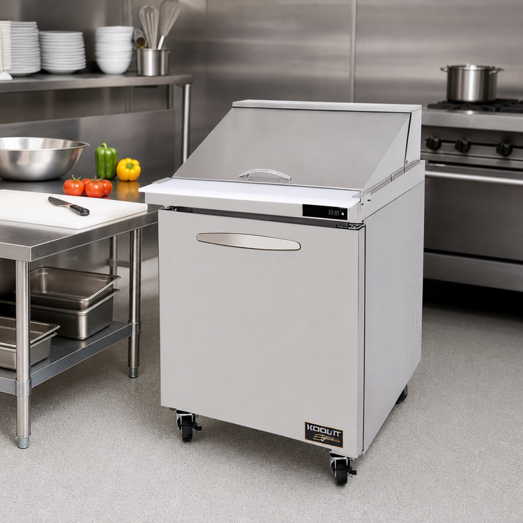 Product image #2 for Kool-It Signature KSTM-27-1 Mega Top Sandwich / Salad Prep Table Refrigerator, 1 Section, 27-1/2 Inch, 7 Cu. Ft.