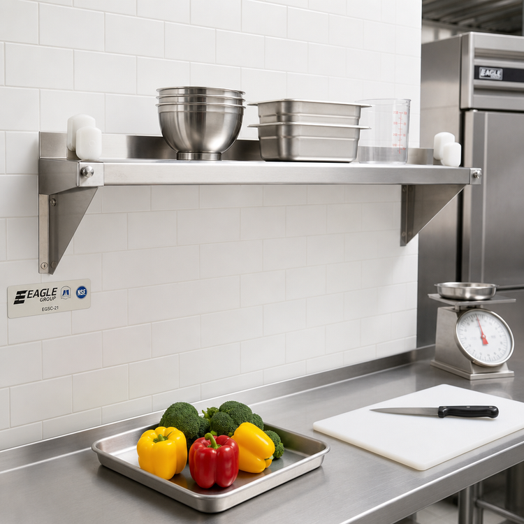 Product image #2 for Eagle Group Heavy Duty 21 Inch Stainless Steel Double Knob Shelf C Bracket