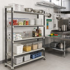 Thumbnail image #2 for Cambro Camshelving® Elements EST184881V5480 Stationary Starter Shelving Unit, 18 x 48 x 81 Inch, 5-Tier Overhead Track, 2400 lb Capacity