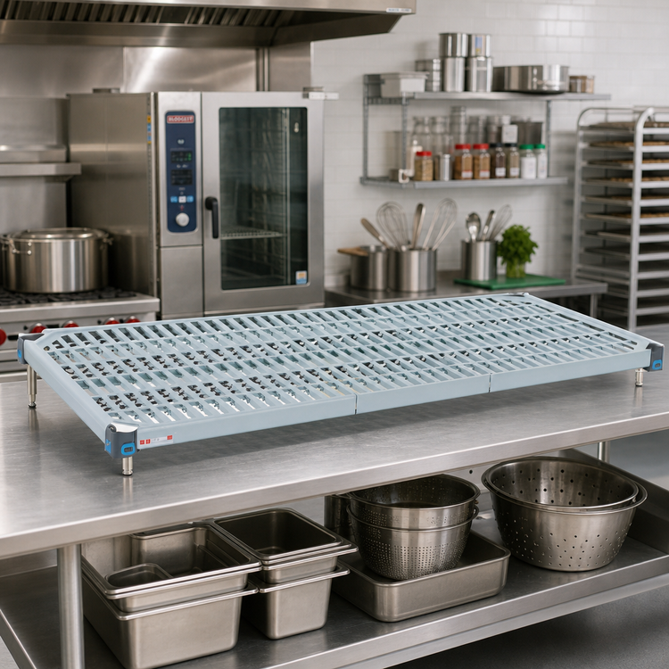 Product image #2 for MetroMax Q 72" x 24" Vented Shelf with Removable Polymer Mats and Epoxy-Coated Steel Frame