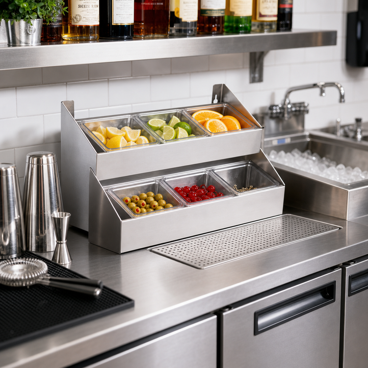 Product image #2 for John Boos Double-Tier Underbar Speed Rail, 18 Inch, Stainless Steel