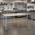 Thumbnail image #2 for Eagle Group Budget Series 108-Inch x 30-Inch Flat Top Work Table with 430 Stainless Steel Top and Galvanized Tubular Base