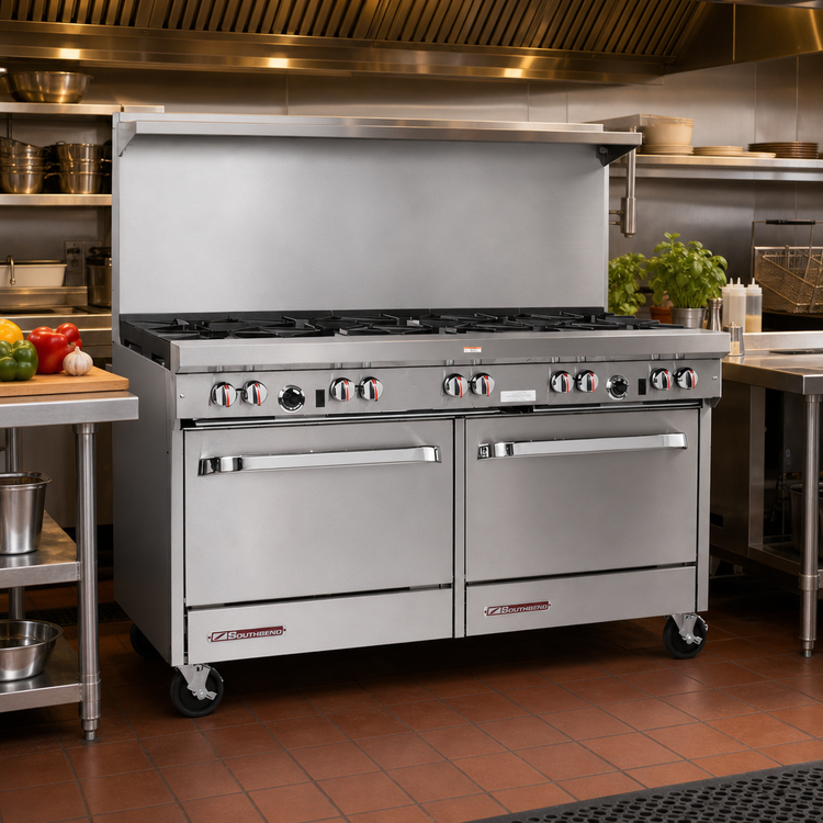 Product image #2 for Southbend S-Series 60-Inch Gas Restaurant Range with 10 Open Burners and 2 Cabinet Bases