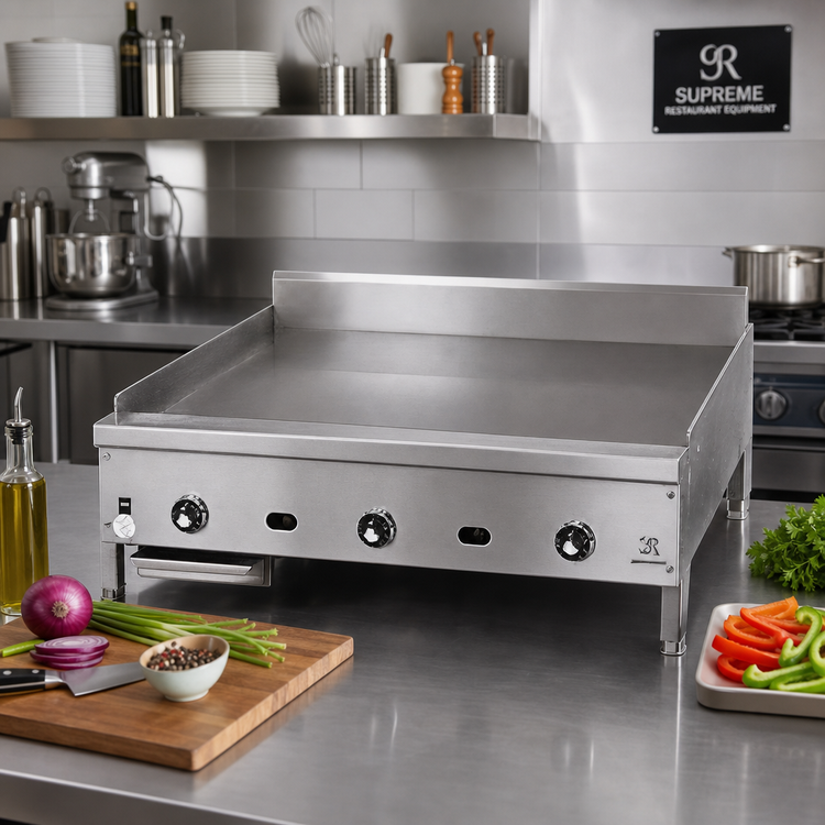 Product image #2 for Supreme JGM-2460 60 Inch Gas Countertop Griddle with 1 Inch Smooth Steel Plate