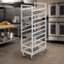 Thumbnail image #2 for Channel Manufacturing 446A Mobile Aluminum Cafeteria Tray Rack, Single Section, End Load, 30-Tray Capacity