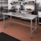 Thumbnail image #2 for Eagle Group Spec-Master T3660STE 60" x 36" 14-Gauge 300 Series Stainless Steel Work Table, Open Base, Flat Top Without Backsplash