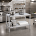 Thumbnail image #2 for New Age Stationary Modular Aluminum Equipment Stand with 2 Adjustable Solid Shelves, 48 x 15 x 36 Inches