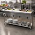 Thumbnail image #2 for 4-Well Electric Sealed-Well Hot Food Table with Cutting Board and Open Shelf Base