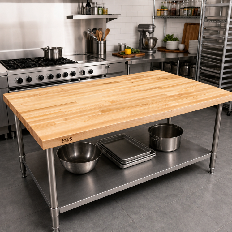 Product image #2 for Boos Block Northern Hard Rock Maple Blended Edge Grain Kitchen Countertop, 48 x 38 x 1-1/2 Inches, Varnique Finish