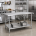 Thumbnail image #2 for Eagle Group Budget Series 72-Inch x 24-Inch Flat Top 430 Stainless Steel Work Table with Adjustable Undershelf