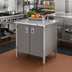 Thumbnail image #2 for John Boos Enclosed Base Work Table with Hinged Doors, 36 x 30 Inch, 16 Gauge Stainless Steel Top