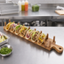 Thumbnail image #2 for American Metalcraft 8-Compartment Acacia Wood Taco Holder with Handle