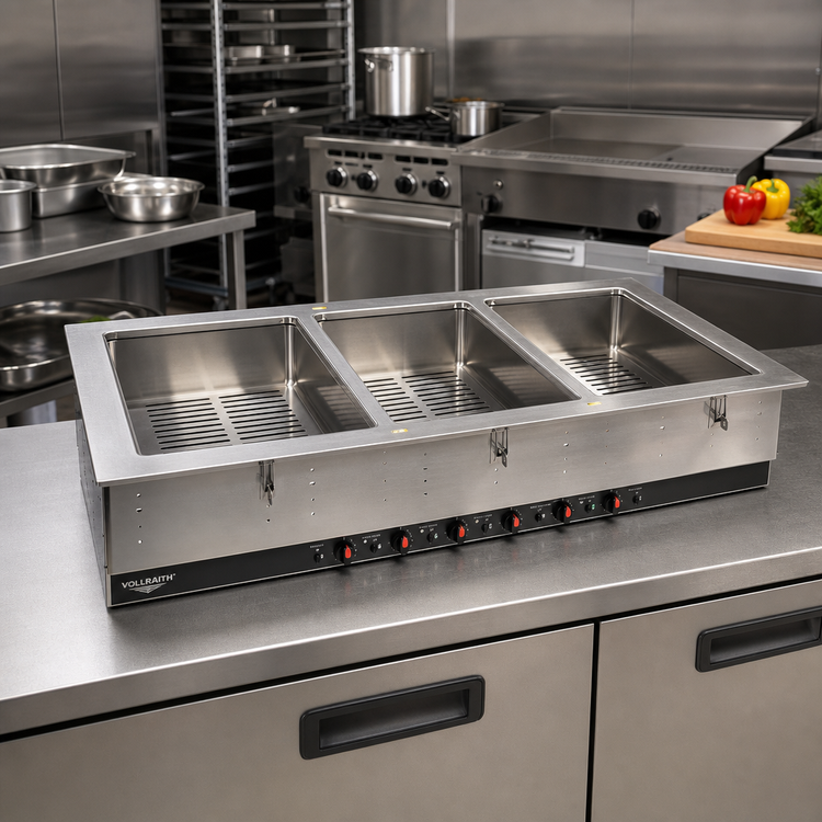 Product image #2 for Vollrath Six-Well Insulated Electric Dry Drop-In Hot Food Well with Infinite Controls