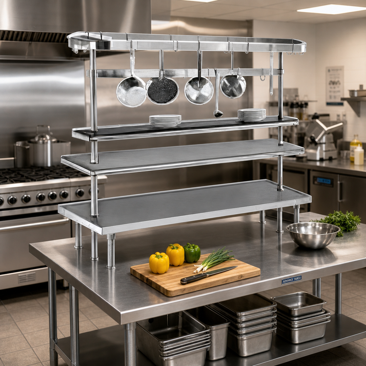 Product image #2 for Advance Tabco SCT-36 Table-Mounted Circular Stainless Steel Pot Rack, 36 Inches Long