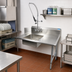 Thumbnail image #2 for BK Resources 48-Inch Straight Soiled Dish Table with Pre-Rinse Sink and Faucet, Right-to-Left, Stainless Steel Legs